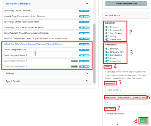 Document Upload setup