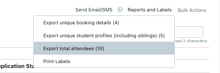 Export total attendees