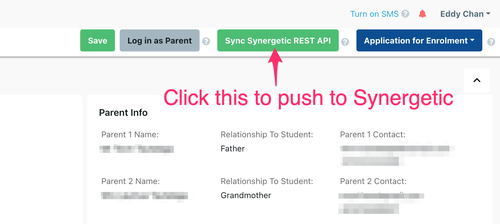 Synergetic REST API Push