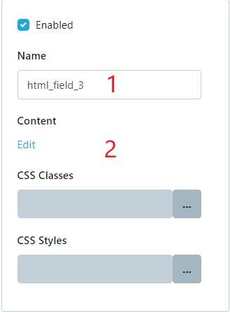 Custom form - html input sample