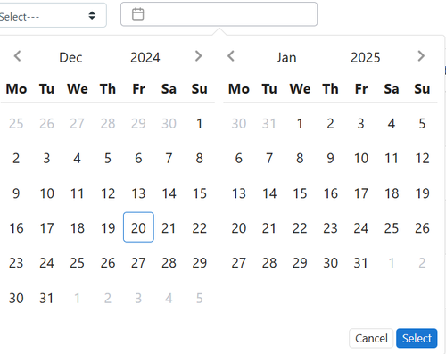 Email Tracking Report date selection Dec 2024