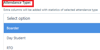 Predictor Report attendance type