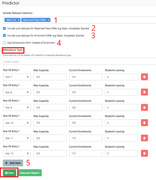 Predictor Report data entered