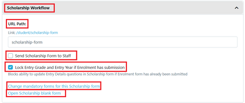 Settings - EOI (scholarship) workflow 2024