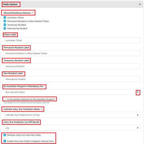 Settings - Field Option part 1 2024