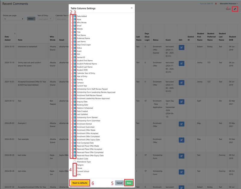 How to re-sort your columns Comments Report