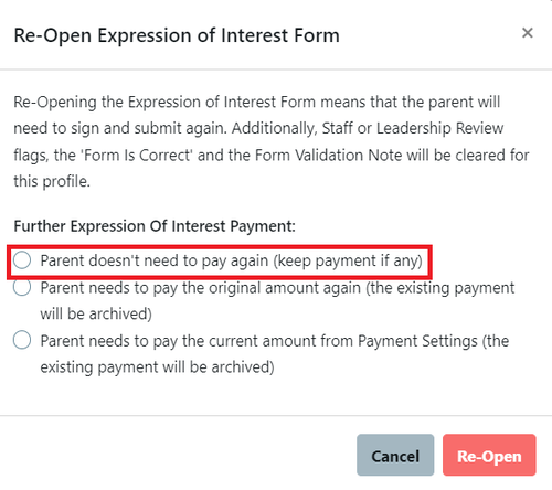 re-open EOI form